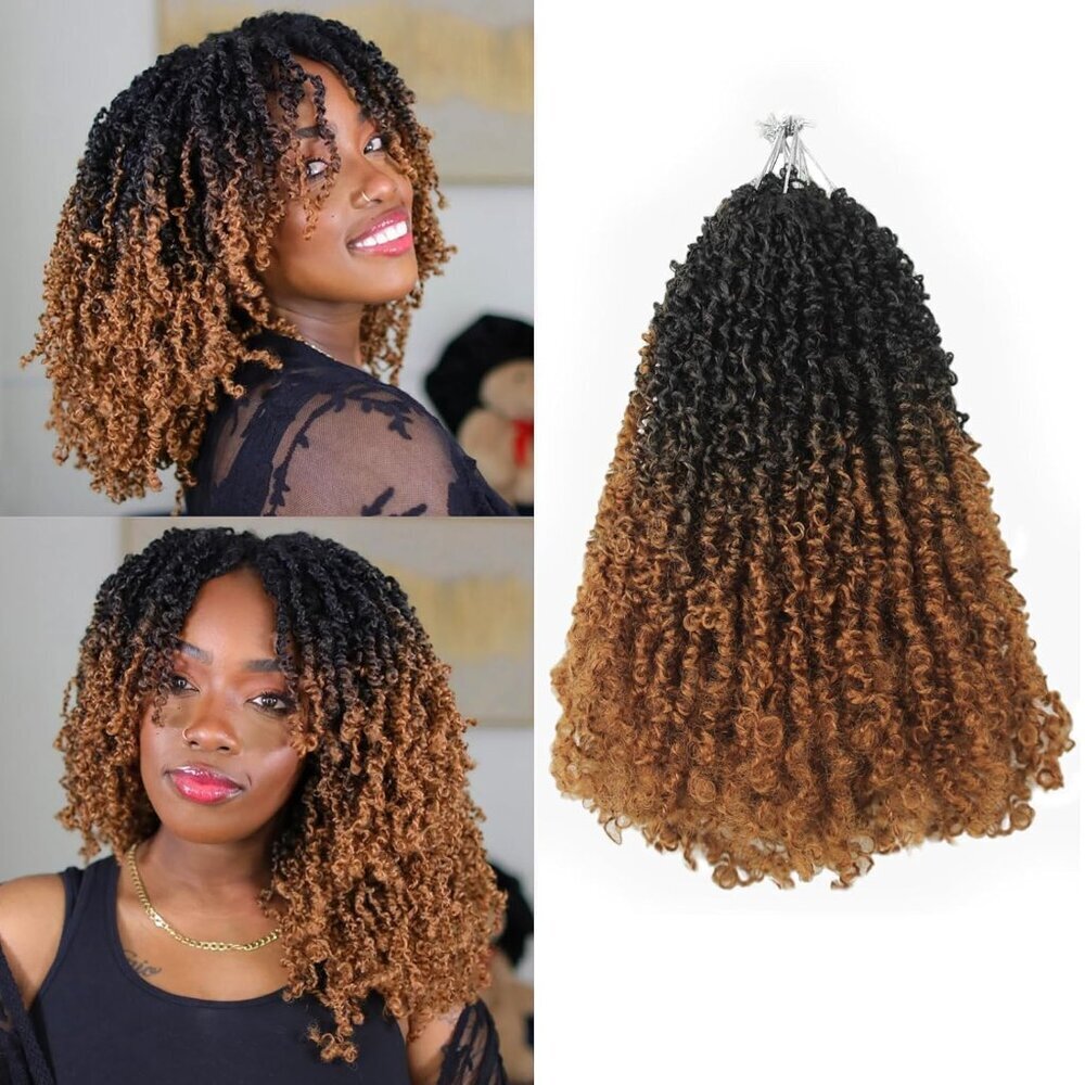 Crochet Hair Synthetic 12 Inch 9 Pack Short Curl Natural Black DIY Style